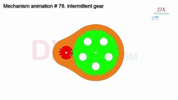 mechanism animation #78 intermittent gear