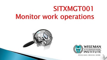 SITXMGT001 Monitor work operations | lecture 2020 | Ajoy Cena