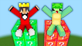 Playing a Lucky Block Tower Race in Minecraft