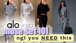 alo muse setup グレー alo yoga MUSE 🎭 Set 101 | ft. Steel Grey Heather, Black, Athletic