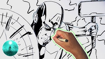 How to Draw: Step by Step: Captain America with Mjolnir from Avengers Endgame