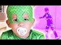 PJ Masks na vida real 🍼 O herói se transformou em bebês | Desenhos Animados