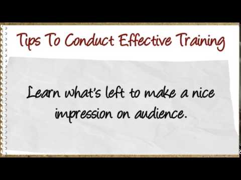 Video: How To Conduct Trainings