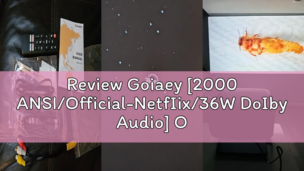 Review Goiaey [2000 ANSI/Official-NetfIix/36W DoIby Audio] Outdoor Projector 4K with WiFi and Blueto