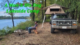 Lakeside Camp Solo w/Dog, Pray for the Eastern U.S., Campfire Cook