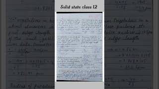 Solid state class 12 chemistry notes #notes #ncertnotes #handwrittennotes #shortnotes