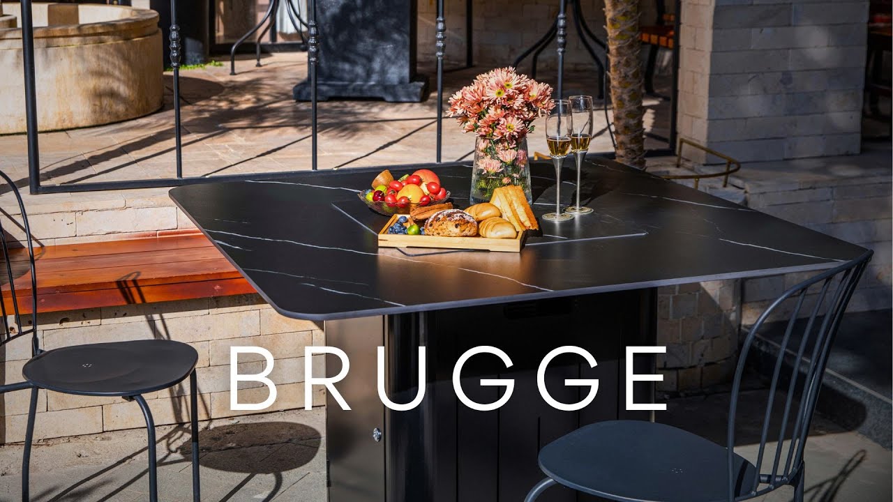 Tisch BRUGGE mit brennender Feuerstelle