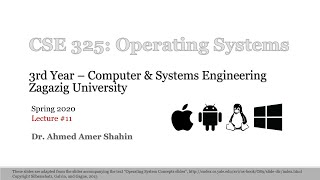 Lecture 11 - Main Memory - CSE325: Operating Systems - Spring 2020 - Part [1/3]