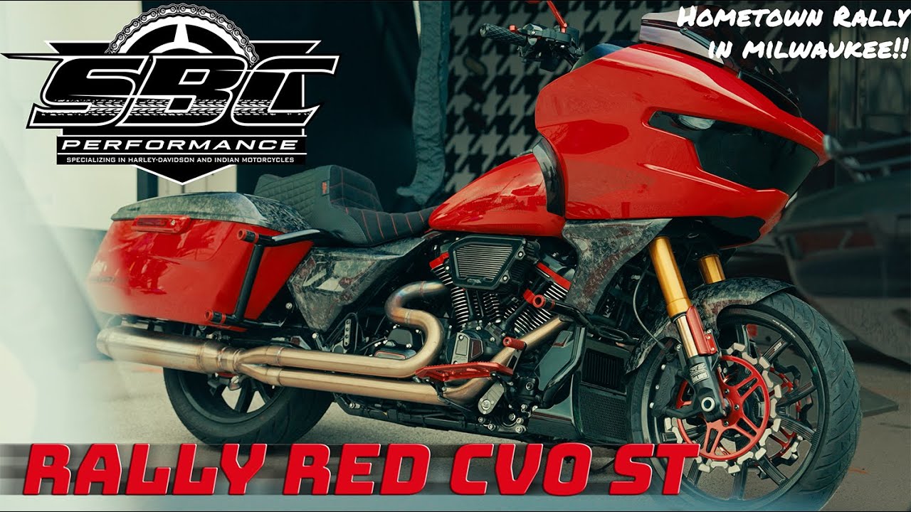 Harley Rally Red CVO ST w/ ALL the goods - Hometown Rally - YouTube