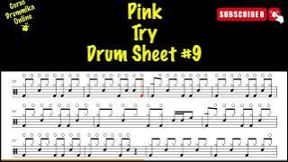 Try -Pink-  DRUM TRANSCRIPTION DRUM SHEET MUSIC #9