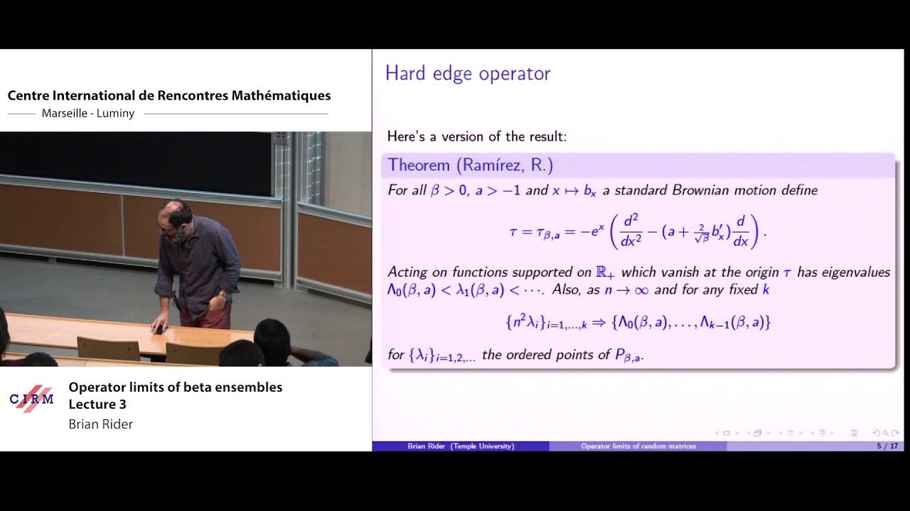 Brian Rider: Operator limits of beta ensembles - Lecture 3 amulet meaning