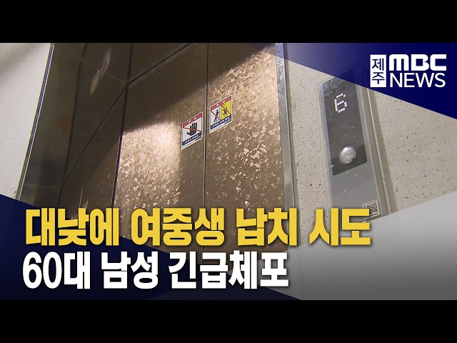 대낮에 엘리베이터에서 중학생 납치 시도