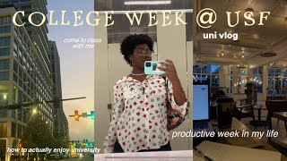 productive college week in the life (pre-med) @ university of south florida (studytok , PR 📦, grwms)