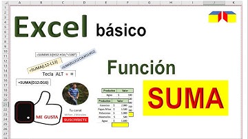 Aprende a utilizar la función SUMA. Excel Básico