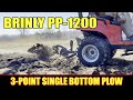 Brinly Hardy 3-Point Single Bottom Moldboard Plow for Subcompact Tractor - Massey Ferguson GC-1725M!