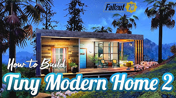 Tiny Modern Home 2 CAMP Build (Adventure) Showcase & How to Build Tutorial 4K #Fallout76