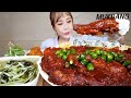 SUB) 매운 우대갈비찜🔥🔥 시원한 오이냉국 주먹밥 먹방 HOT PEPPERS SPICY GIANT GALBIJJIM BEEF RIBS REAL SOUND ASMR MUKBANG