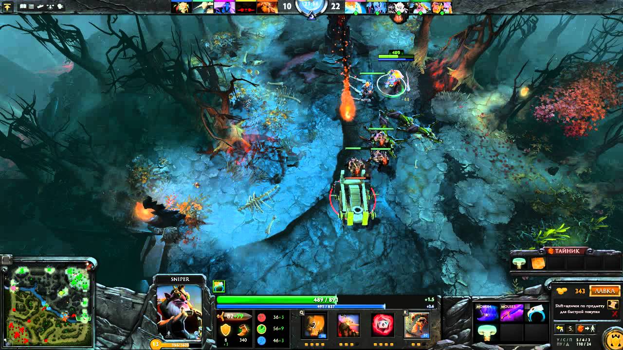 Dota 2 Ability Draft - Sniper 1359 damage on 36th minute - YouTube