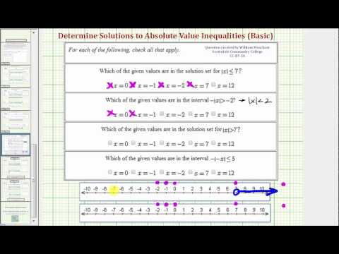 Ex:  Determine Solutions to Absolute Value Inequalities