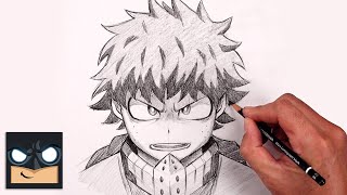 how to draw izuku midoriya my hero academia sketch tutorial