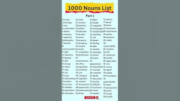 1000 Nouns List, Part 1 #noun #nouns