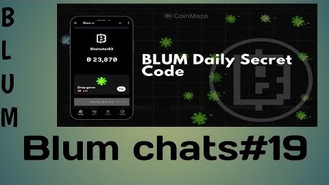 Blum Chats #19 |Blum Video code |BlumAcademy code |Blum Today video code 23MAY