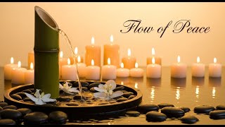 Zen Forest Reflection Serenity Bamboo Fountain and Candle Glow for Healing Meditation and Calm