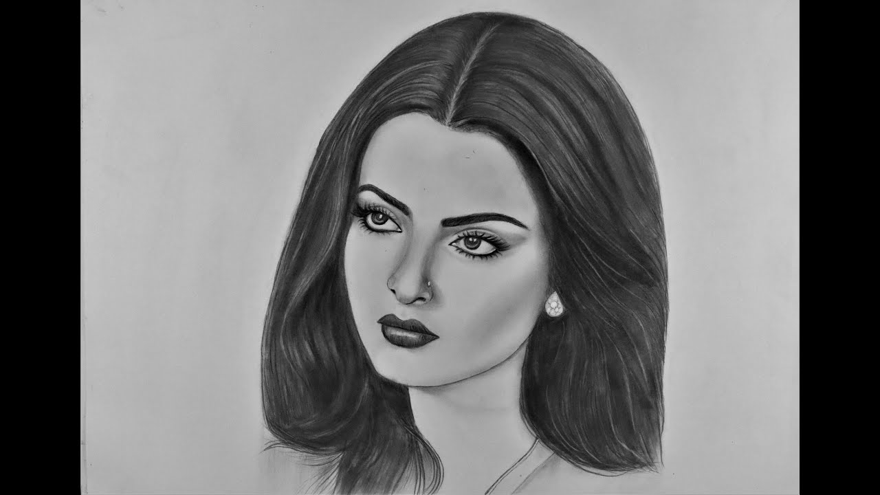 Rekha Portrait/Drawing/Sketch