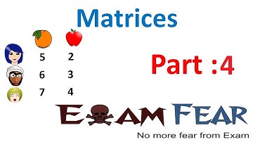 Maths Matrices class 12 part 4 (Examples Represent data) CBSE Mathematics XII