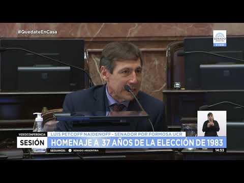 SDOR. LUIS NAIDENOF - HOMENAJE A 37 AÑOS DE LA ELECCIÓN DE 1983 - SESIÓN ESPECIAL 30-10-20