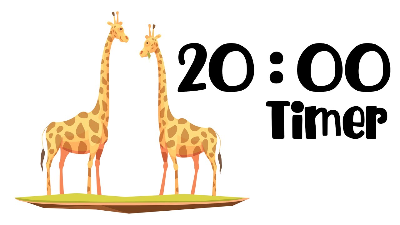 20 minute timer for kids Giraffes Simple No distractions (Countdown