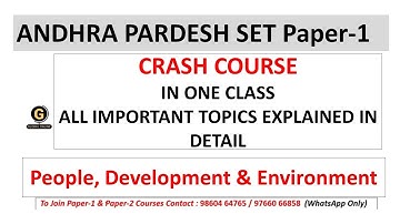 People, Development & Environment Crash Course in 90 Minutes Paper 1 for Andhra Pradesh SET 2024