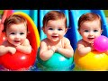 Swimming Pool with Babies, Colorful Balls and Toys - Fun Ai Animation video for Children