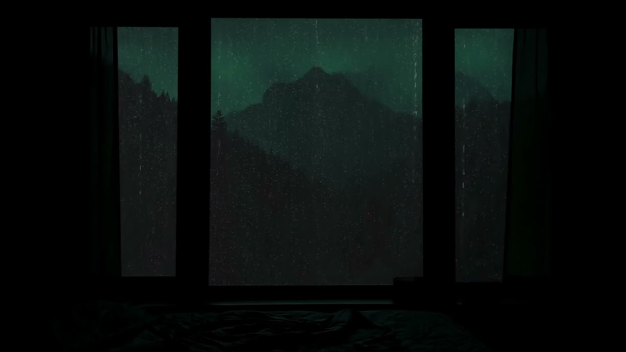 Slow Midnight Rain Outside Bedroom Window | Cozy Dark Room Ambience for Fast Sleep & Relaxation
