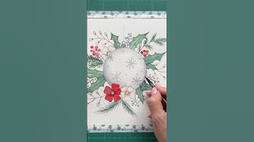 Hand-painted Watercolor Christmas Ornament. #watercolor   #shorts #relaxingart #christmas  #drawing