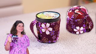 DIY Ice Cream Cozy With Handle // Easy Sewing Project with Free Pattern
