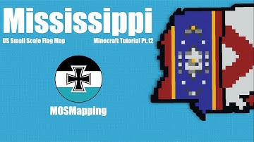 Mississippi - Small Scale US State Flag Map Minecraft Tutorial [Part 12]