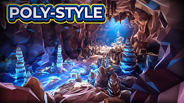 Lowpoly Poly Style Fantasy Caves UE4