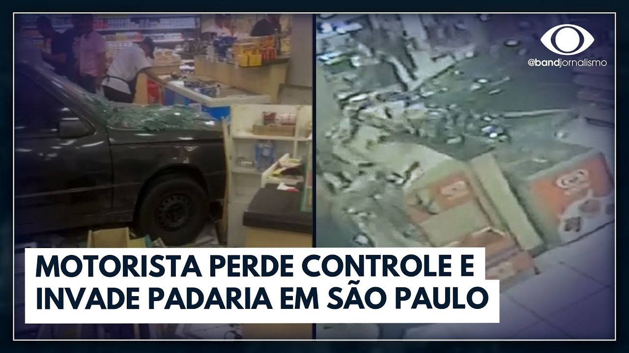 VÍDEO: motorista perde controle e invade padaria em SP ao