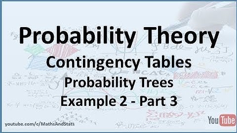 Probability Theory: Contingency Tables and Probability Trees Example 2 - Part 3