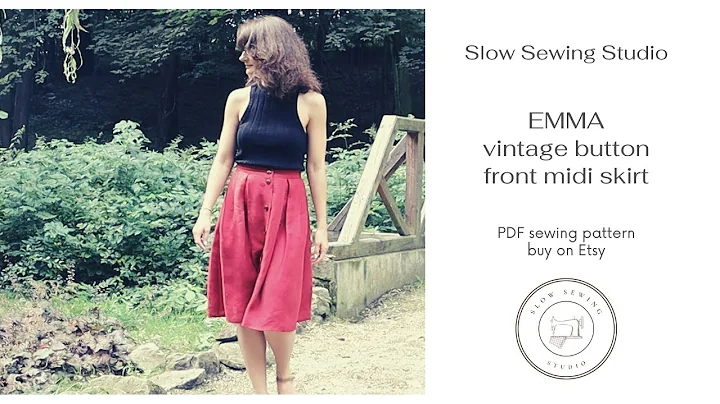 DIY Vintage Button Front Midi Skirt Emma / Sewing Tutorial / PDF Sewing Pattern