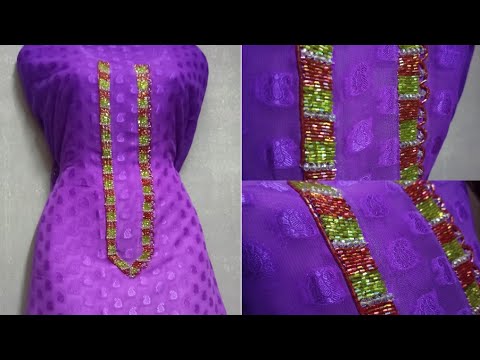 churidar material with beads work