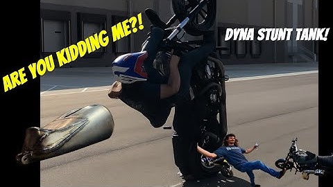 @TRAILERPARK_JOE putting the WORLDS FIRST Production Harley Dyna Stunt Tank to the Test!