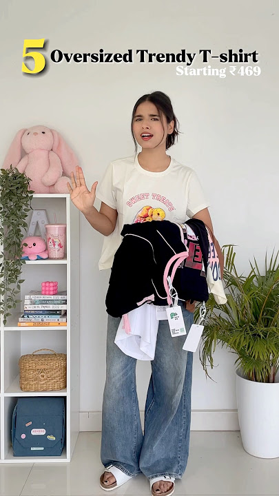 5 Oversized T-shirts Haul 😱 #shortsviral #meeshofinds #shorts #tshirt #meesho #fyp #shorts #shirts