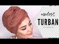 modest summer turban tutorial I yazlik sal baglama modeli