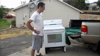 How To Load A Stove Into A Truck By Yourself