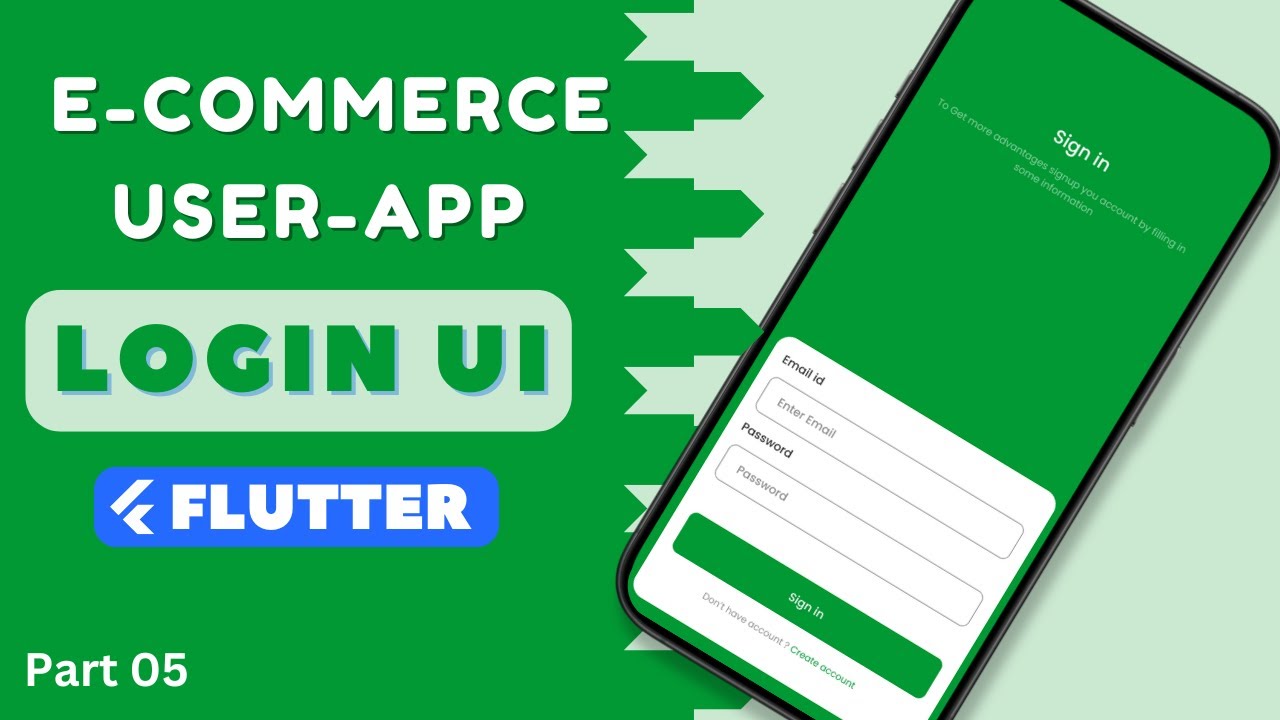 Part 05 : Login page ui in Ecommerce app #flutterhero - YouTube