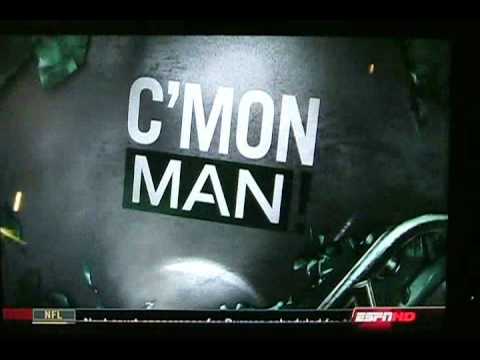 Very funny part of the Monday Night Live football show, called C'mon man. This was on December 1, 2008. At the end of this is a thing for what else is coming up on the show, and they show Wes Welker getting his chest caved in by a Pittsburgh Steeler. He's a tough son gun.