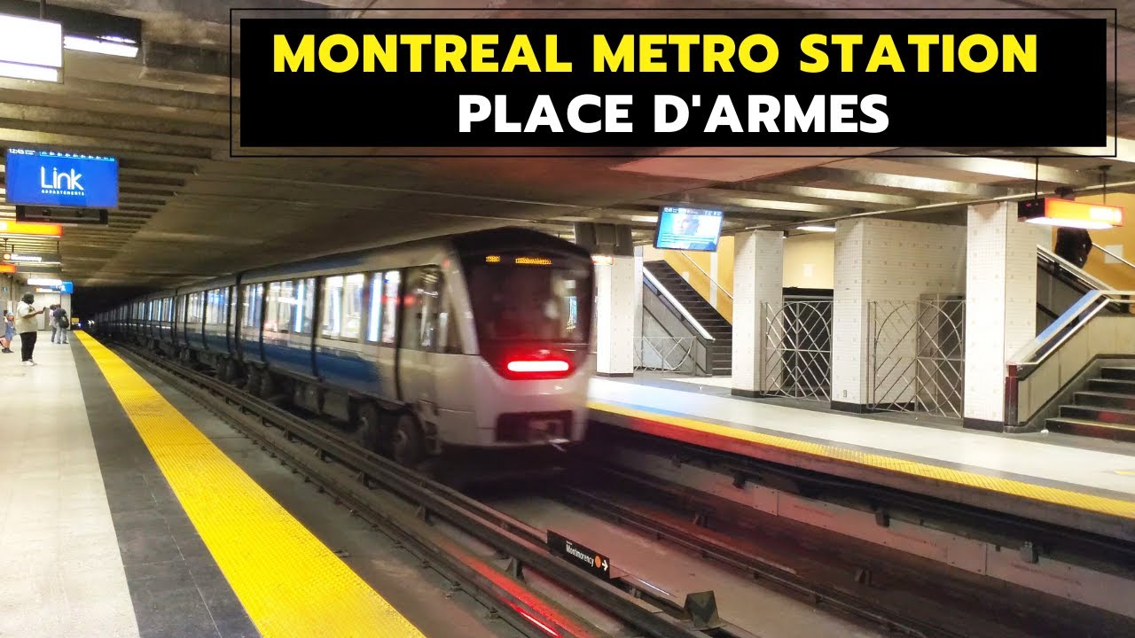 Downtown Montreal Metro Place d'Armes (Orange Line) - YouTube