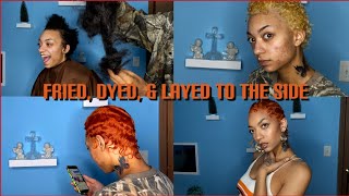 * MUST SEE* COMPLETE TRANSFORMATION 🤯| LONG BLACK TO SHORT GINGER FINGERWAVES🧡| HAIR MAKEOVER| LB